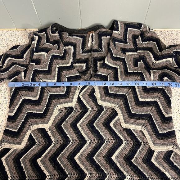Free People Rhiannon Sweater Dress Chevron Geometric Flared Women’s Size Large - Picture 9 of 12